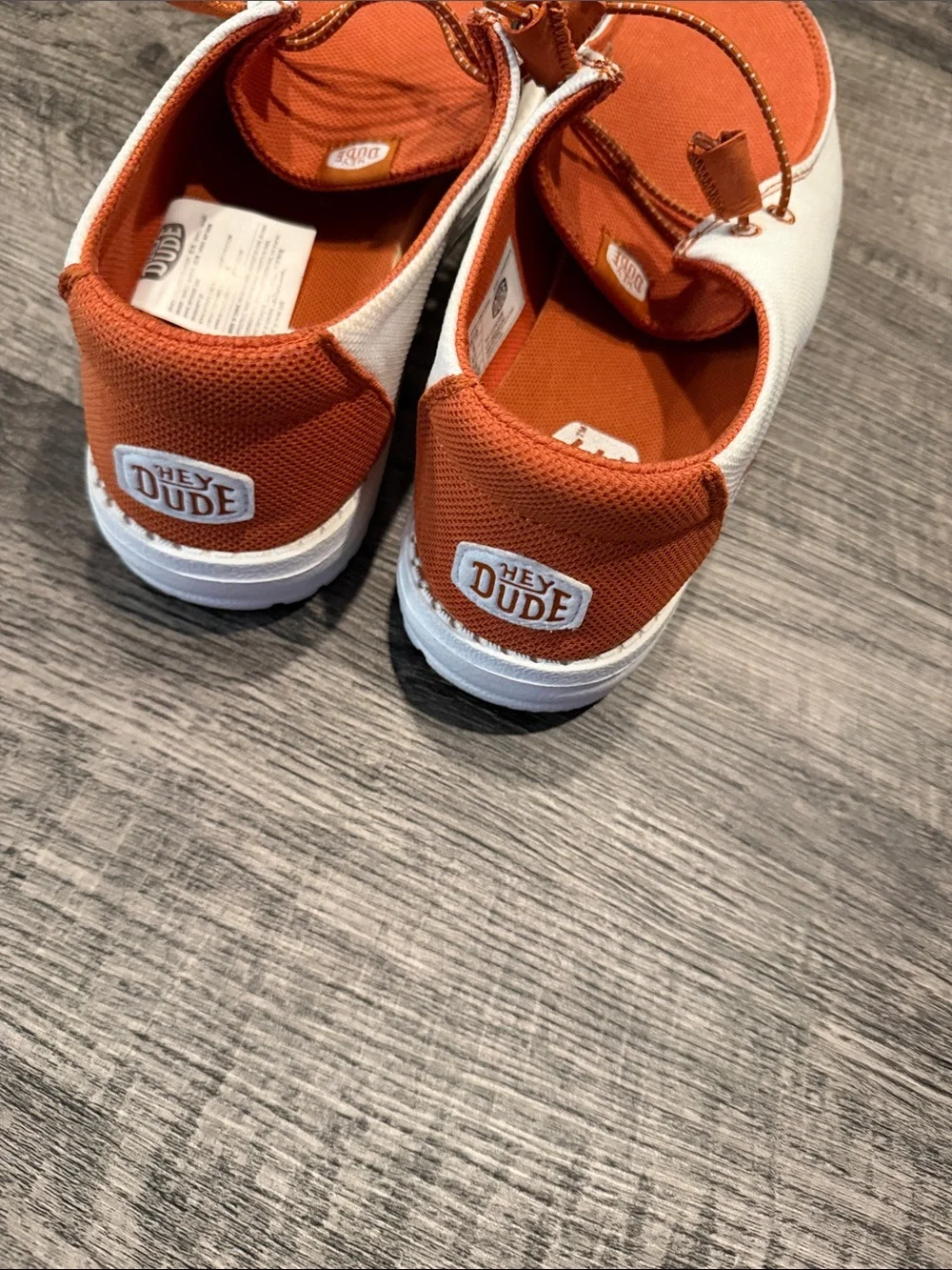 Hey Dude Women’s Orange and White Canvas Slip-On Loafers